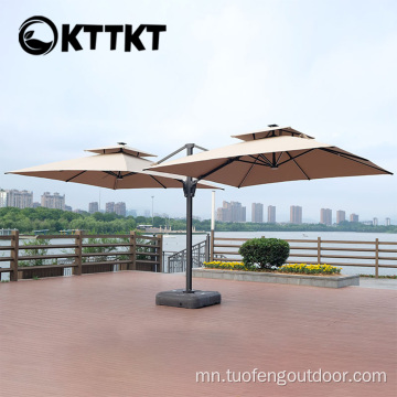 Гадаа зуслангийн давхар төгсгөлийн Sun Sunshade шүхэр